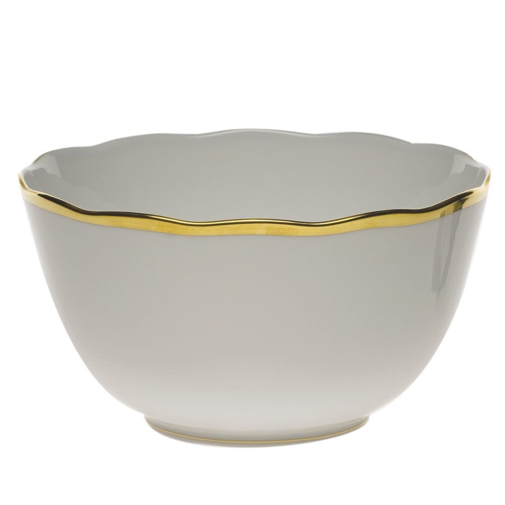 Exquisite Herend Gwendolyn 7.5-inch Porcelain Round Vegetable Bowl with 24K Gold Rim