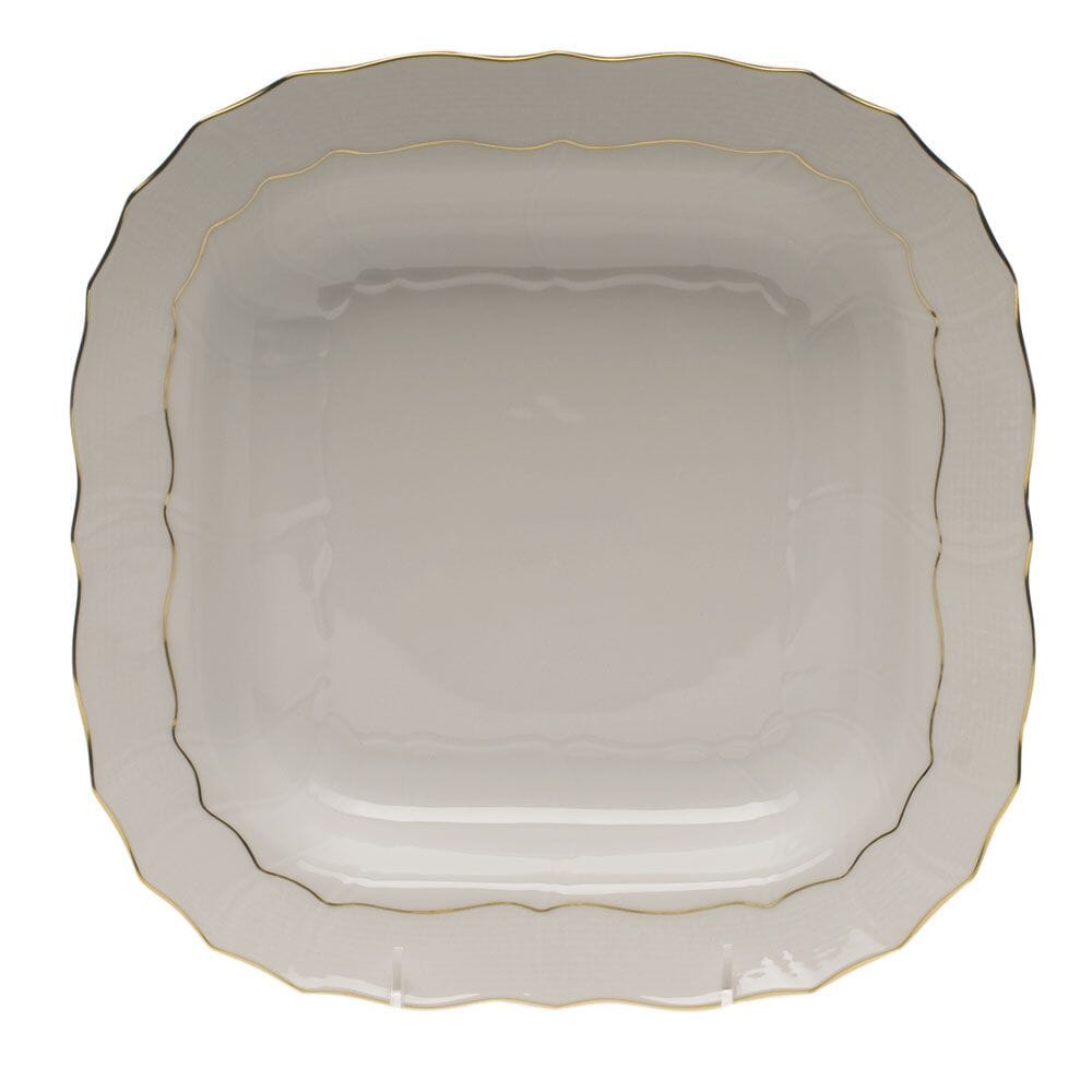 Herend Square Fruit Dish with Golden Edge Decoration
