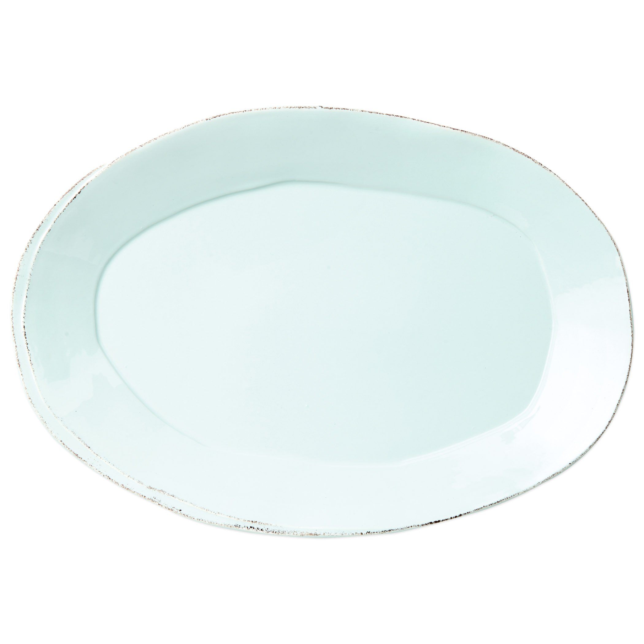Handmade Italian Vietri Lastra Oval Platter, 18.5' x 12.5'