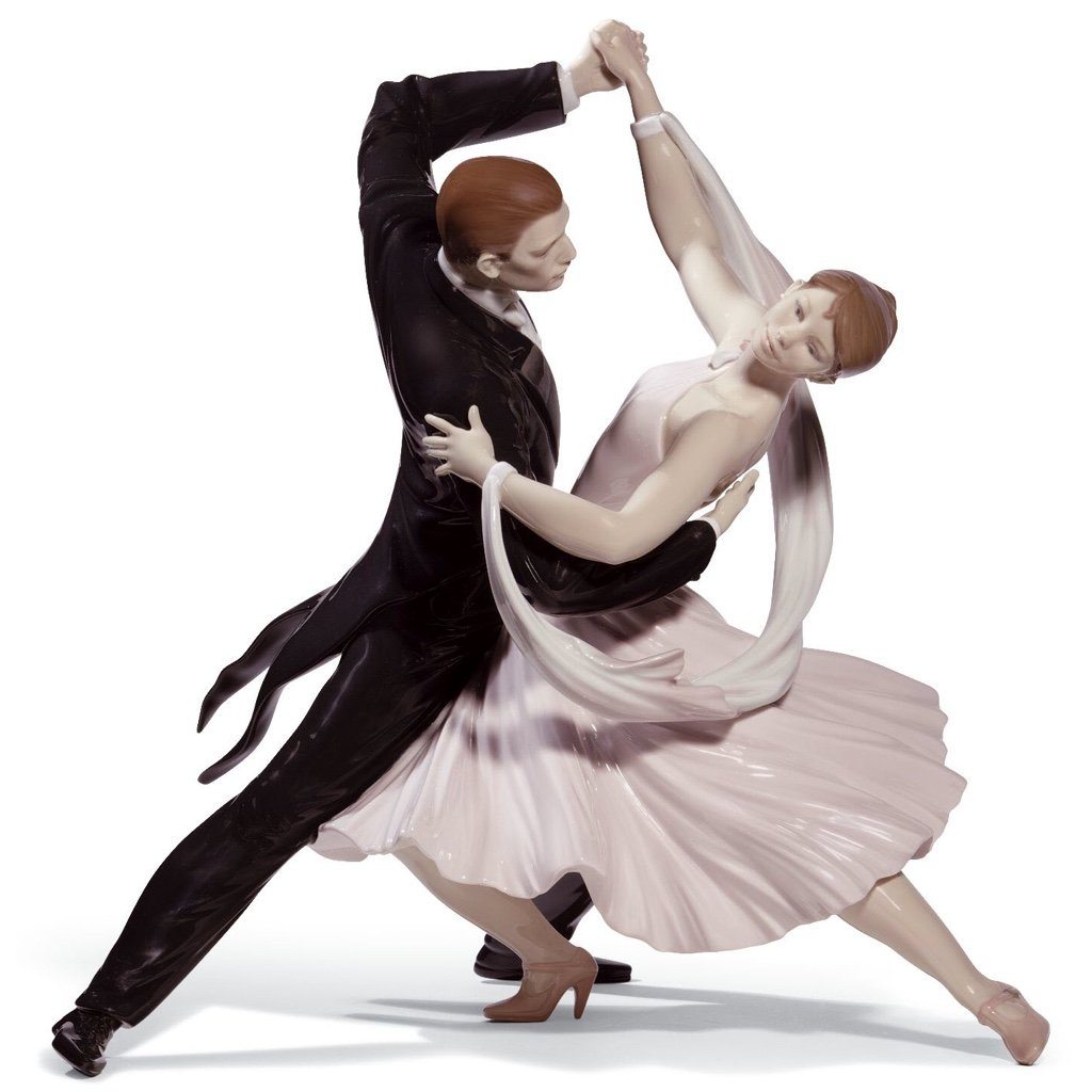 Limited Edition Lladro Handmade Porcelain Elegant Foxtrot Dance Figurine with Numbering of 3,000 Pieces (LE 3000)