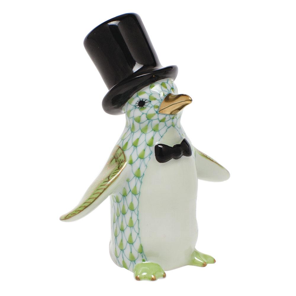 Exquisite Hand - painted Herend Tuxedo Penguin Porcelain Figurine