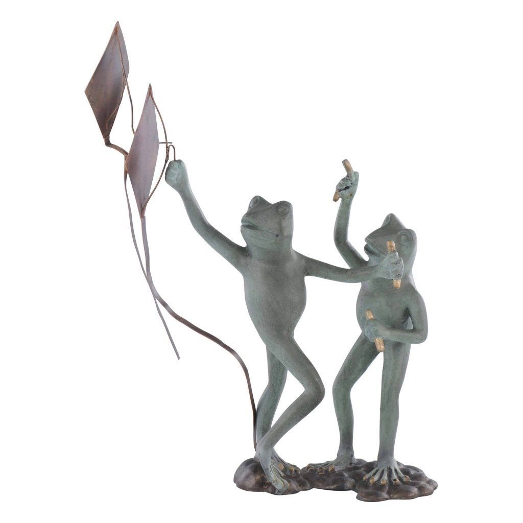 Decorative SPI Garden Art - Kite - flying Frog Sculpture for Outdoor Landscape