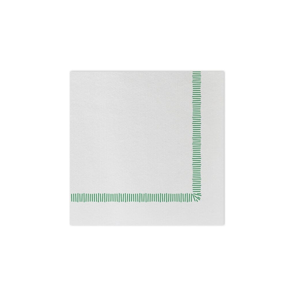 Vietri Papersoft Disposable Cocktail Napkins with Fringe in Green Color