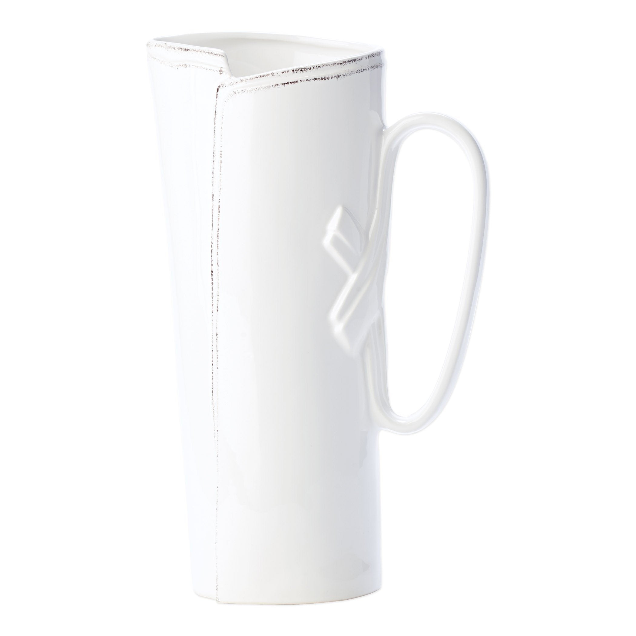 Vietri White Lastra Tavern Style Pitcher for Beverages