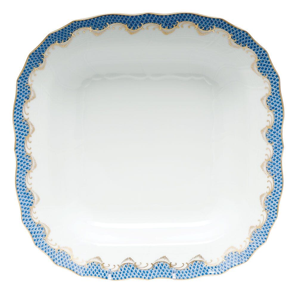 Herend Square Fruit Dish with Timeless Fish Scale Pattern in Various Colors