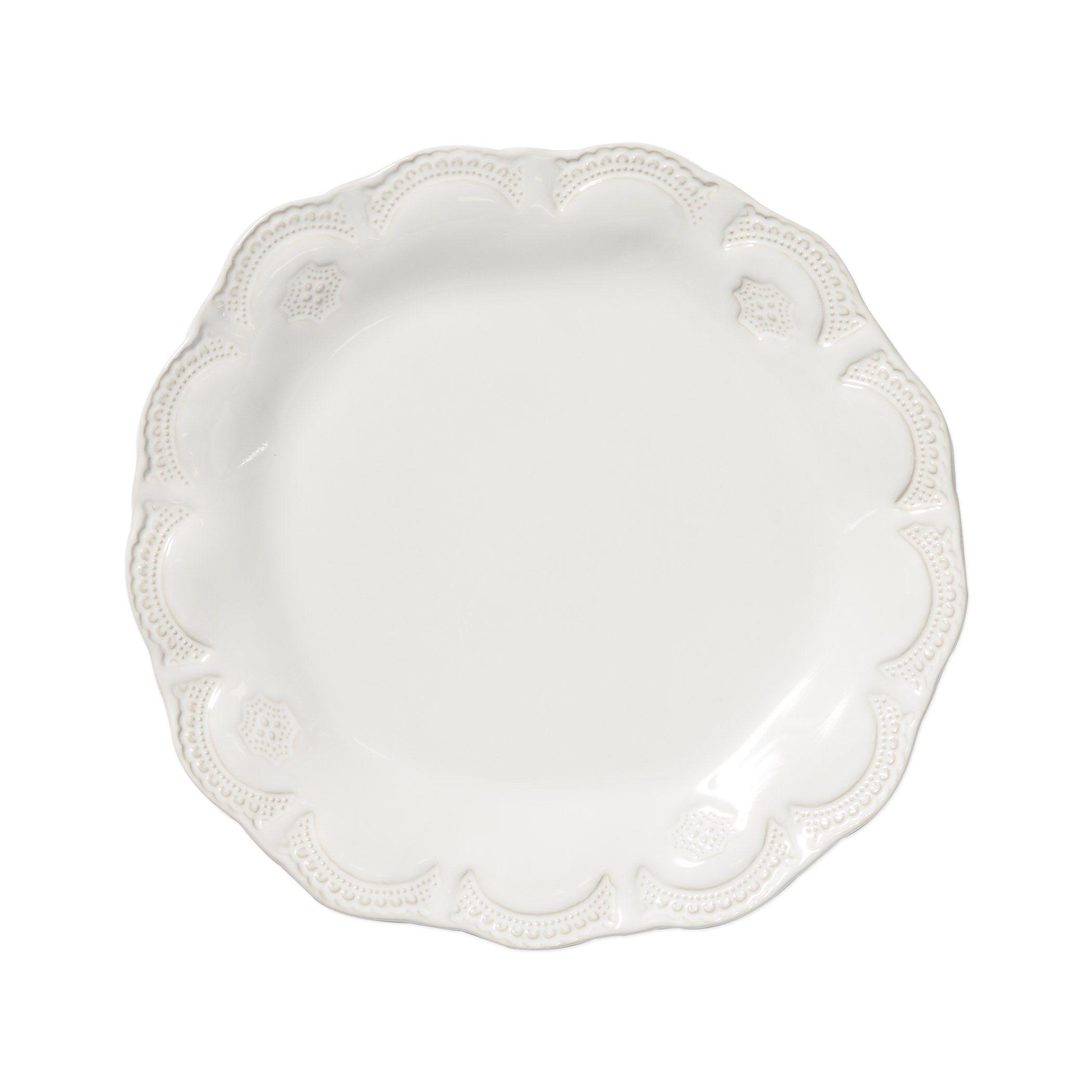 Vietri Italian Stoneware Incanto Stone Lace Hand - crafted Dinner Plate for Dining