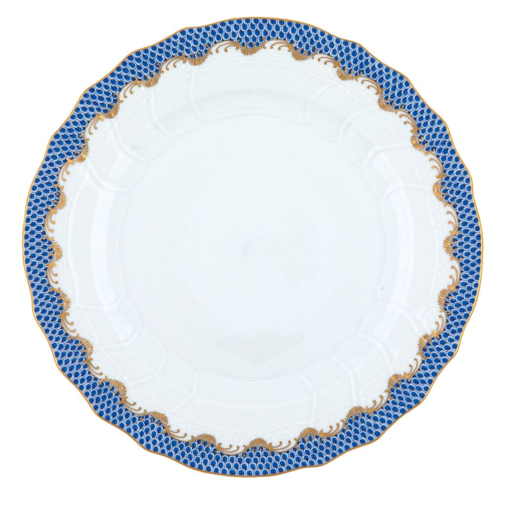 Herend Versatile Fish Scale Dinner Plate with 24K Gold Accents