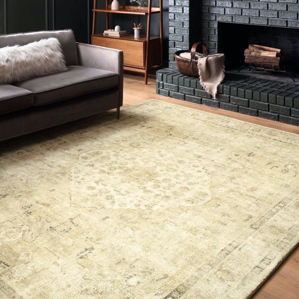 Loloi II Rosette ROS 05 Area Rug in Soft Sand and Ivory Shades