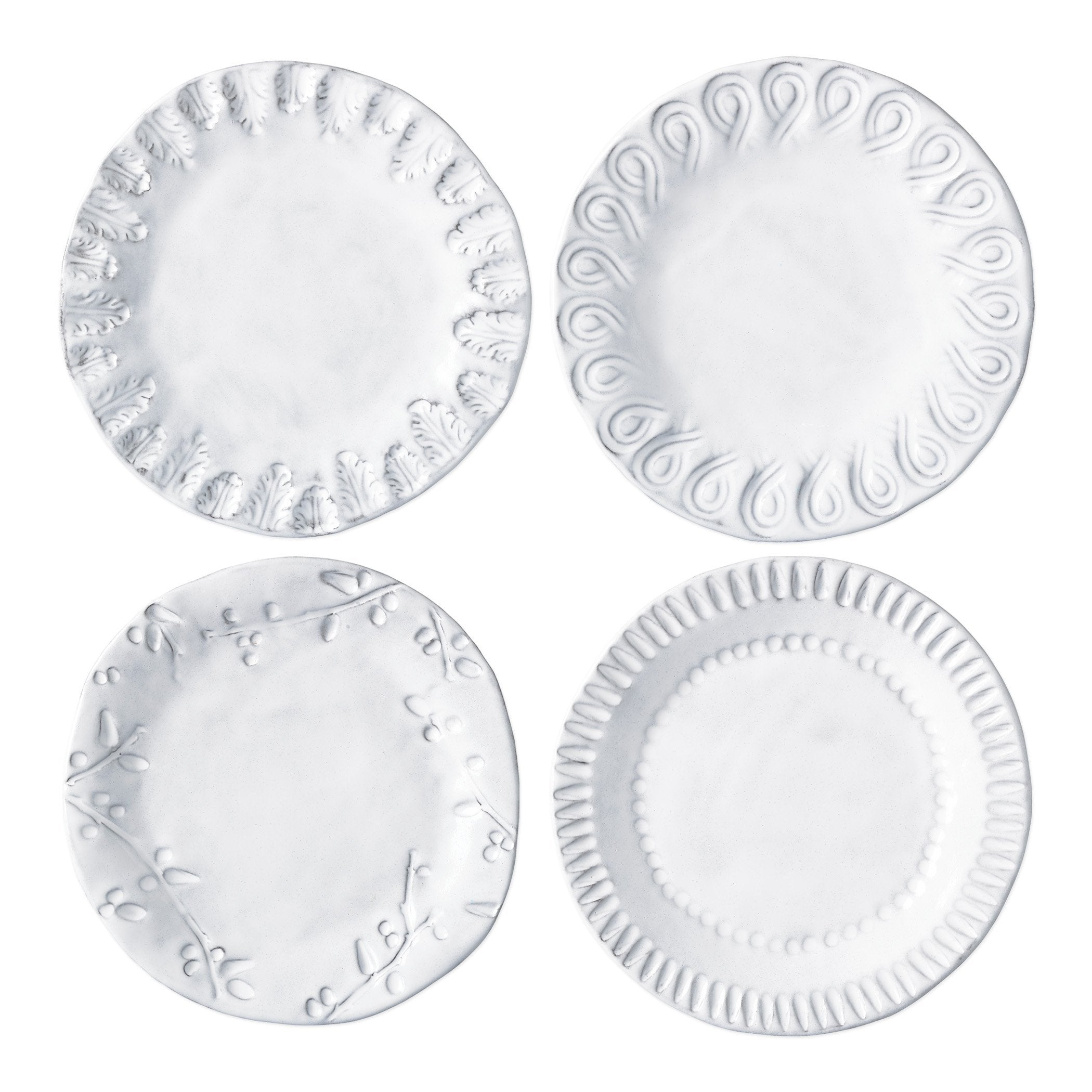 Vietri Incanto 4 - Piece Assorted Canape Plate Set with Art - Inspired Designs