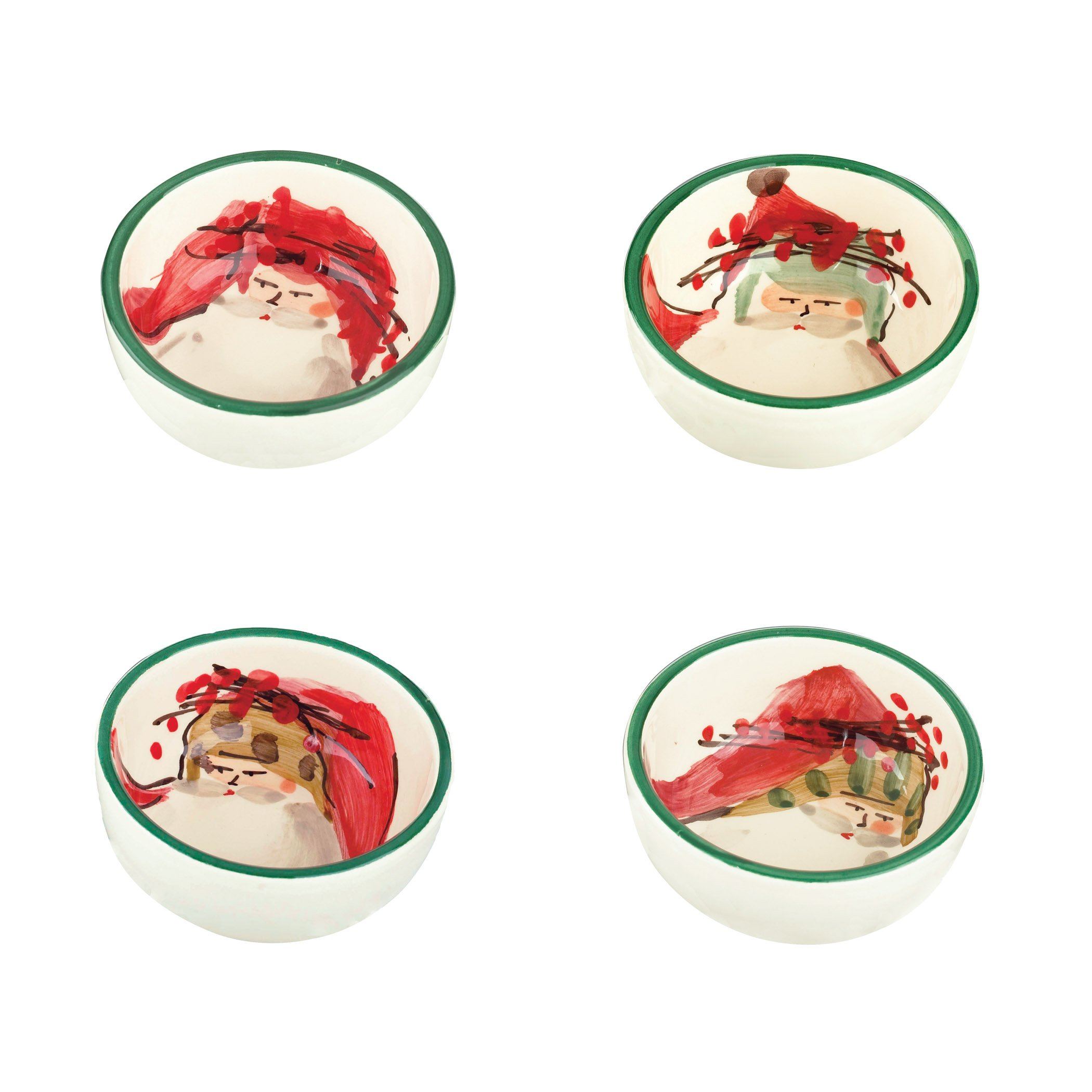Vietri Assorted Old St. Nick Condiment Bowls - Set of 4 Handmade in Italy