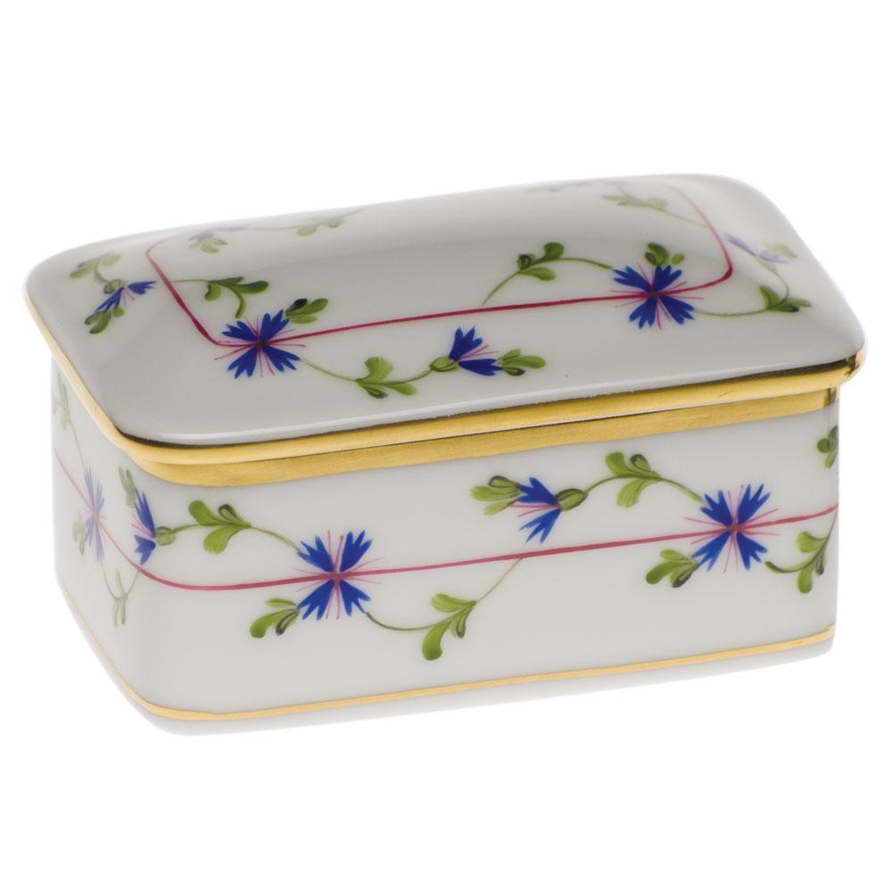 Handmade and Hand - painted Herend Rectangular Porcelain Box