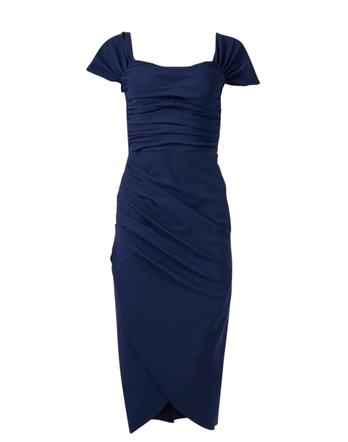 Stylish Navy Ruched Yuda Dress for Sophisticated Looks