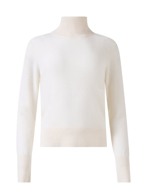 Luxurious All - White 100% Cashmere Turtleneck Sweater for This Season