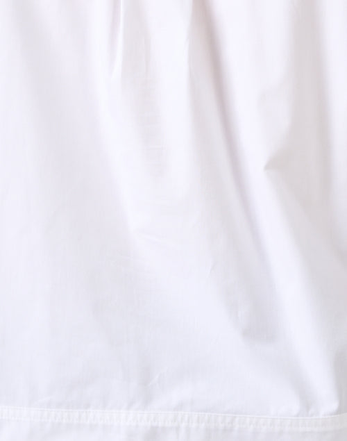 Oversized White Cotton Top with Floral Embroidery