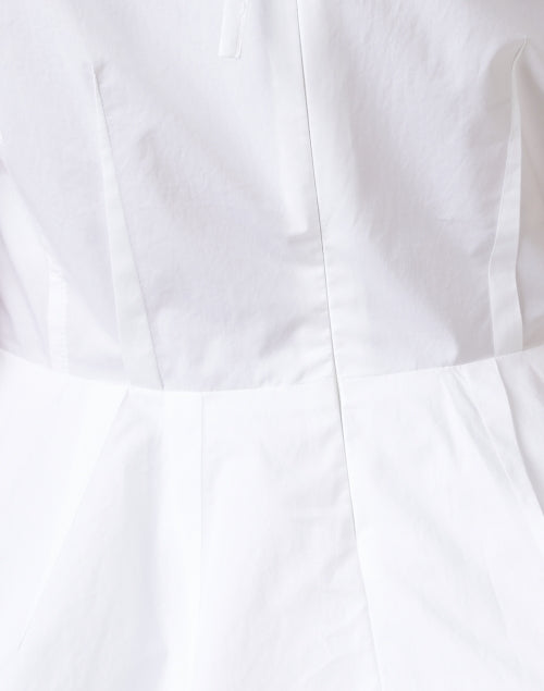 Elegant Crisp White Cotton Poplin Peplum Ruffled Top