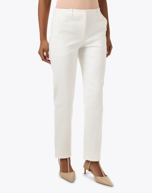 Stylish White Straight - Leg Cotton Trousers by Emporio Armani