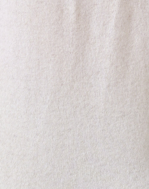 Elegant White Cashmere Crew Neck Short-Sleeve Ringer Top