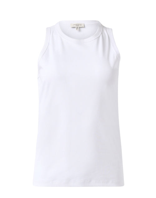 Elegant White Cotton Ribbed Women's Tank Top