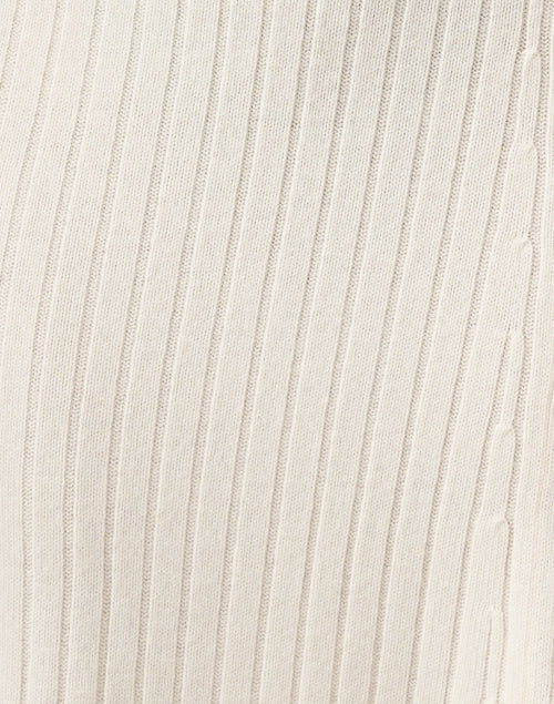 Elegant White Knitted Wool - Cashmere Midi Skirt for Modern Women