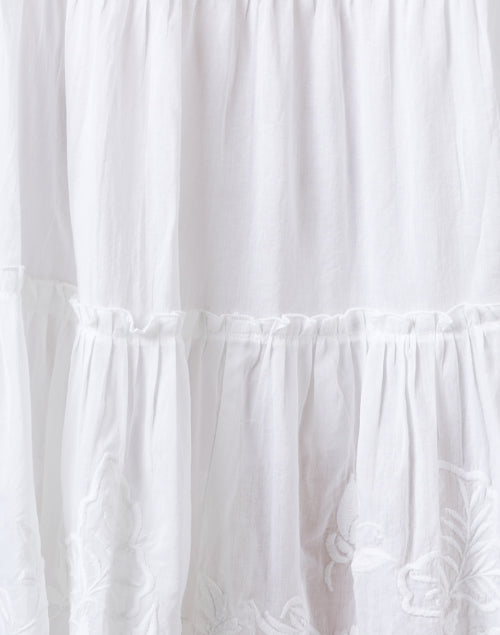 Stylish White Embroidered Cotton Women's Tunic Dress