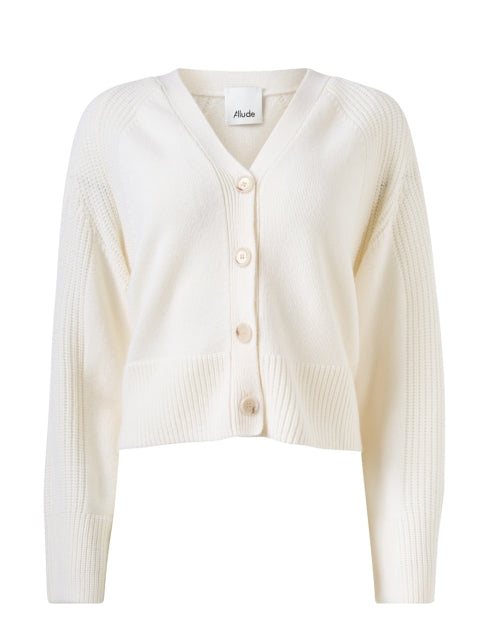 Stylish All - Season White Wool and Cashmere Blend Cardigan for Women's Fashion