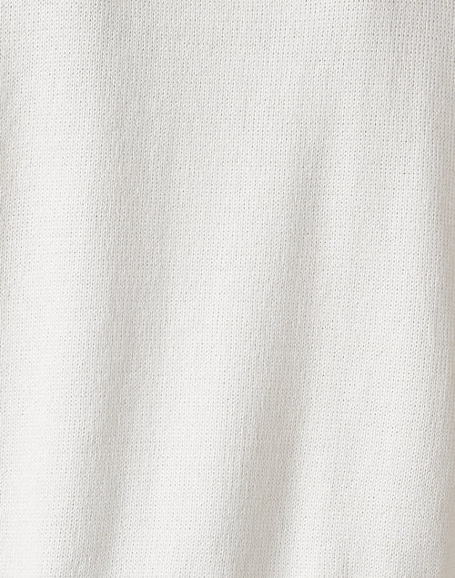 Stylish White Zip-up Sweater Made of Cotton-Silk Blend