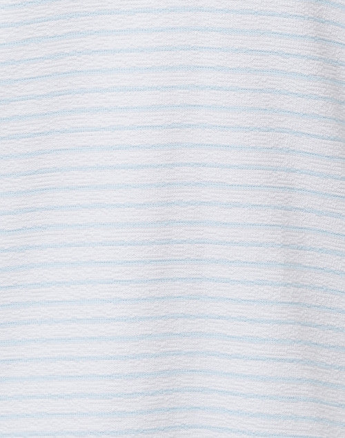 Elegant White and Light Blue Striped French Terry Spring Tunic Top