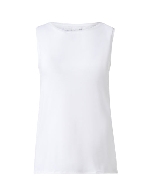 Soft and Smooth White Boatneck Tank Top for a Luxurious Wardrobe