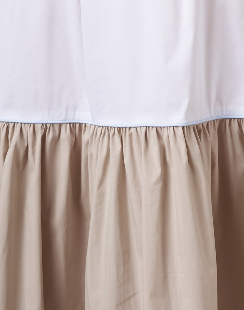Stylish White and Beige Cotton Maxi Dress for Women
