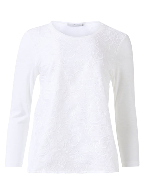 Stylish Women's White Floral Embroidered Fashion Top