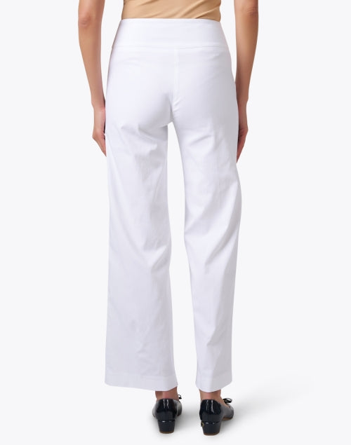 High - Quality Stretchable White Wide - Leg Pull - On Pants