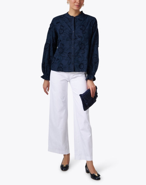 High - Quality Stretchable White Wide - Leg Pull - On Pants