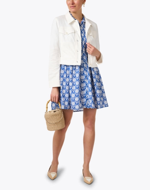Marc Cain's Stylish Stretch White Cropped Denim Jacket for Versatile Layering