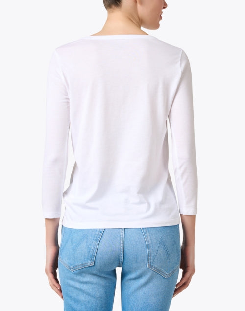 Elegant White Henley Style Women's Top for Daytime Wear