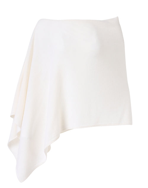 Lightweight White Cashmere Ruana Poncho for Cool Weather