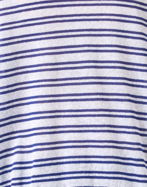 Elliot Lauren Lightweight Linen Blend White and Navy Striped Sweater for Transitional Season