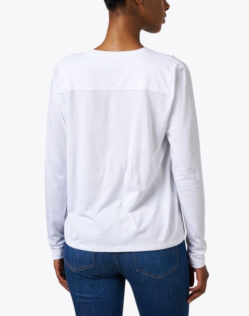 Stylish Women's White Split Neck Casual Top