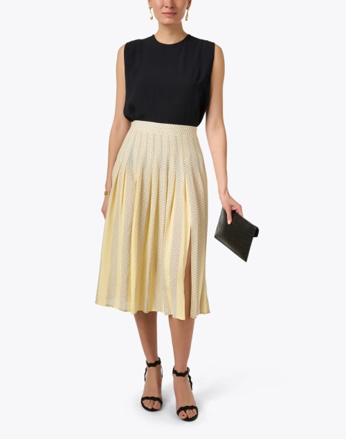 Stylish Yellow Printed Women's Midi Skirt