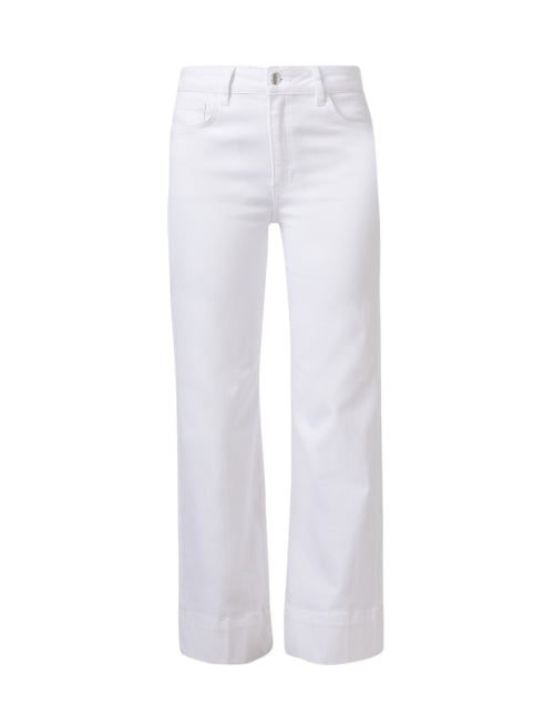 Seasonal Stretch White Wide Leg Ankle-Length Jeans