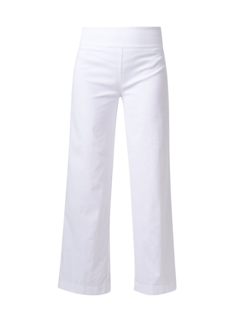 High - Quality Stretchable White Wide - Leg Pull - On Pants