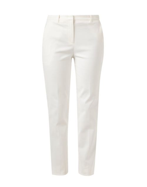 Stylish White Straight - Leg Cotton Trousers by Emporio Armani