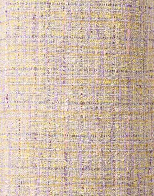 Stylish Yellow and Lavender Tweed Mini Dress for Fashionable Women