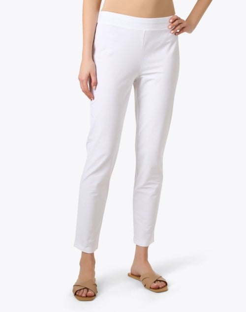 Stretchy Slim Cropped White Ankle Pull - On Pants