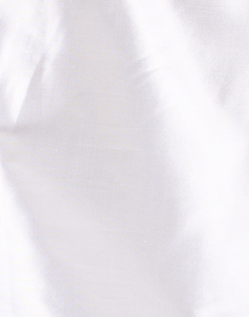 Exquisite Incandescent White Silk Button - Up Collared Blouse