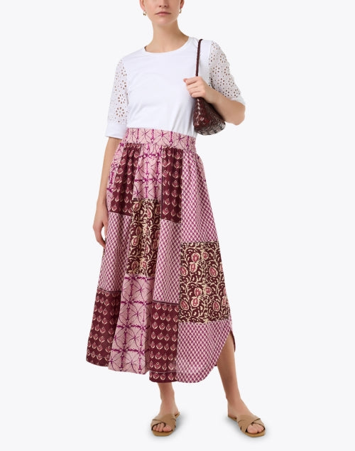 Stylish White Top with Adorable Eyelet Lace Sleeves