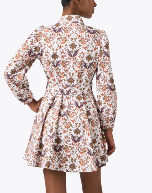 Stylish White Dress with Multiple Prints