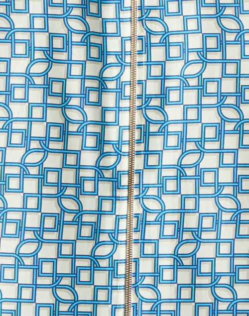 Stylish Xena Blue Geometric Print Women's Cotton Top for Fashionable Wear