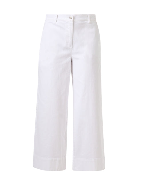 Stretchy White Wide-Leg Ankle-Fit Jeans for Versatile Styling