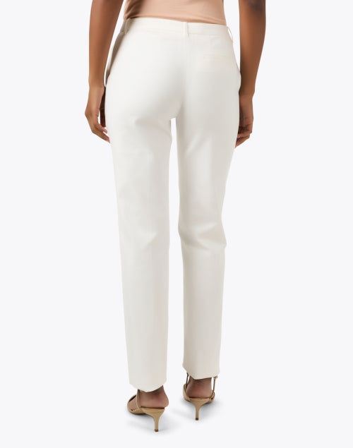 Stylish White Straight - Leg Cotton Trousers by Emporio Armani