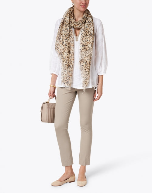 Crisp White Beaded Embellished Relaxed-Fit Pintucked Linen Shirt
